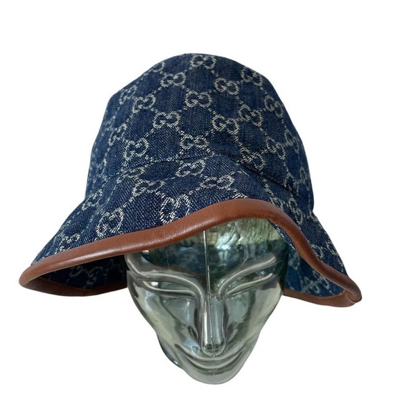 Gucci | Accessories | Unisex 224 Gucci Denim Monogram Bucket Hat